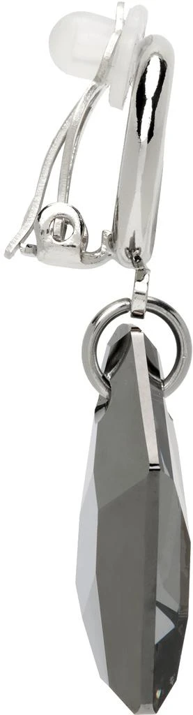 Justine Clenquet SSENSE Exclusive Silver 
Black Laura Clip-On Earrings 2