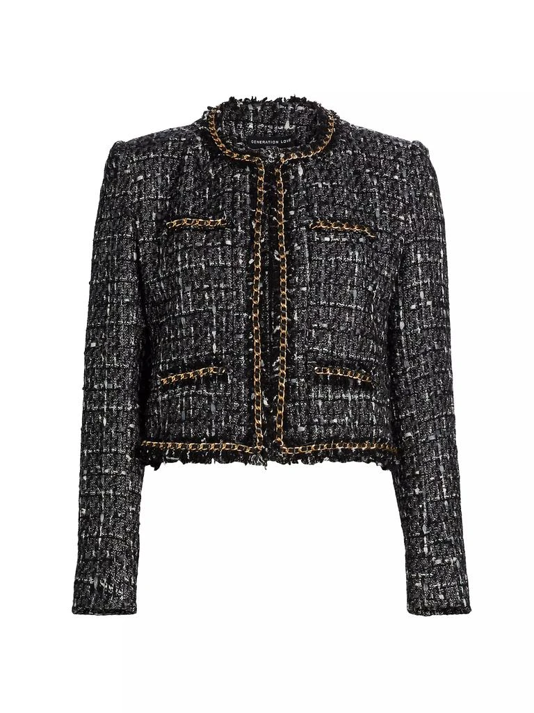 Generation Love Serena Chain-Embellished Tweed Blazer 1
