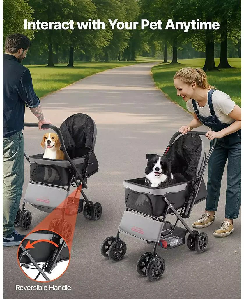 COZITO 4-Wheel Pet Stroller with Reversible Handle, Holds up to 44 lbs 8