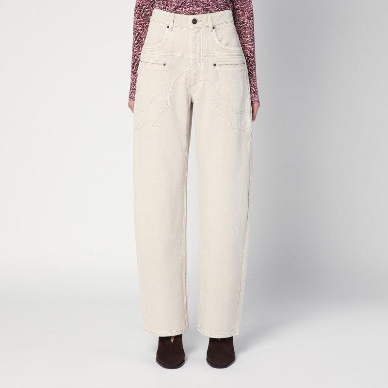 Isabel Marant Women's Wide-Leg Beryl Jeans In Ecru