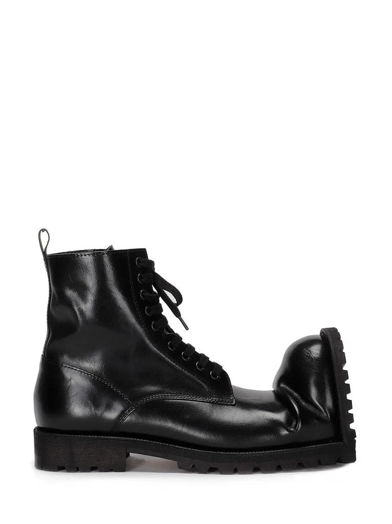 Comme des Garcons Folded Toe Lace-Up Boots In Premium Cowhide Leather