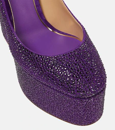 Valentino Tan-Go embellished leather platform pumps 6