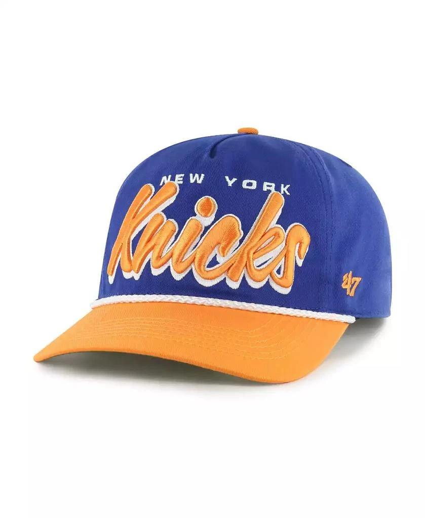 47 Brand Men's Blue/Orange New York Knicks Drop Shadow Rope Hitch Adjustable Hat 4