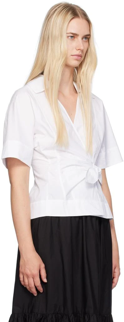 Ganni White Wrap Blouse 2
