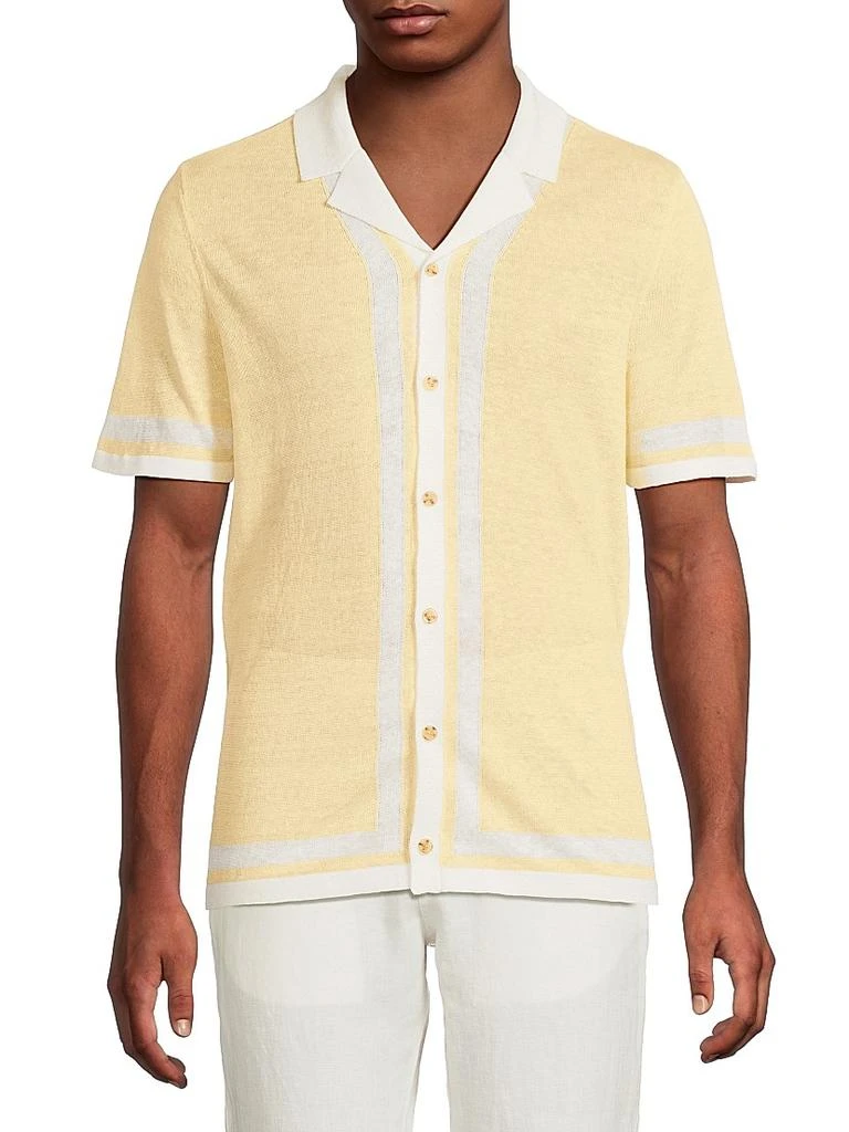 Onia Linen Knit Camp Shirt 3