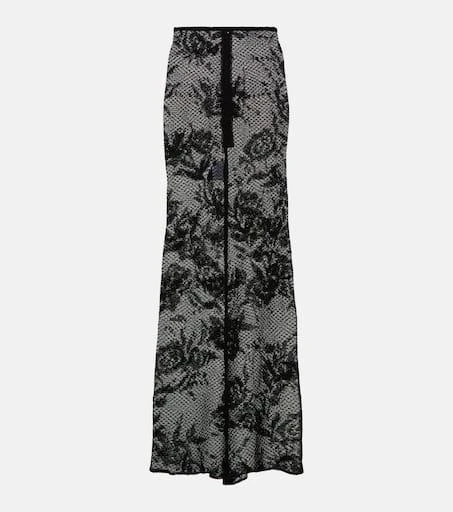 Alaïa Floral mesh maxi skirt 1