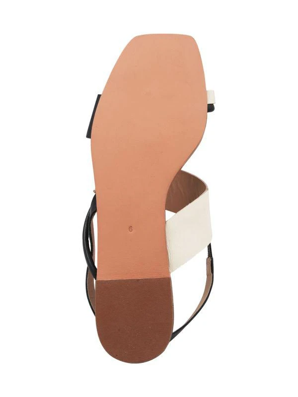 BCBG Marlin Leather Flat Sandals 6