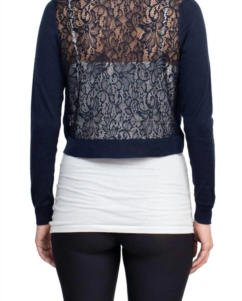 Luxxe Lane Luxxe Lane - Long Sleeve Lace Back Hook Closure Knit Cardigan 2