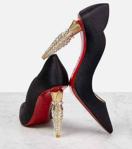 Christian Louboutin Lipstrass crêpe crystal-embellished pumps 6