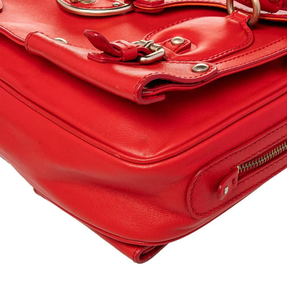 Versace Versace Red Leather Studded Tote 11