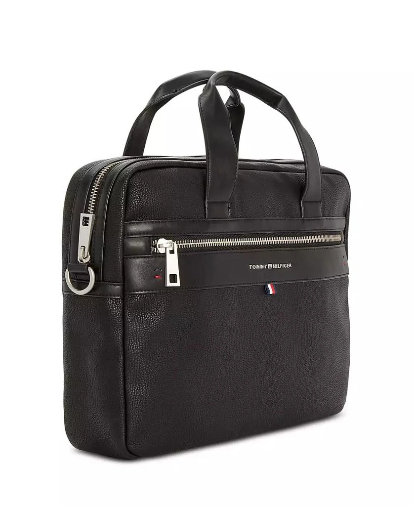 Tommy Hilfiger Men's Pebble Faux-Leather Leo Briefcase 4