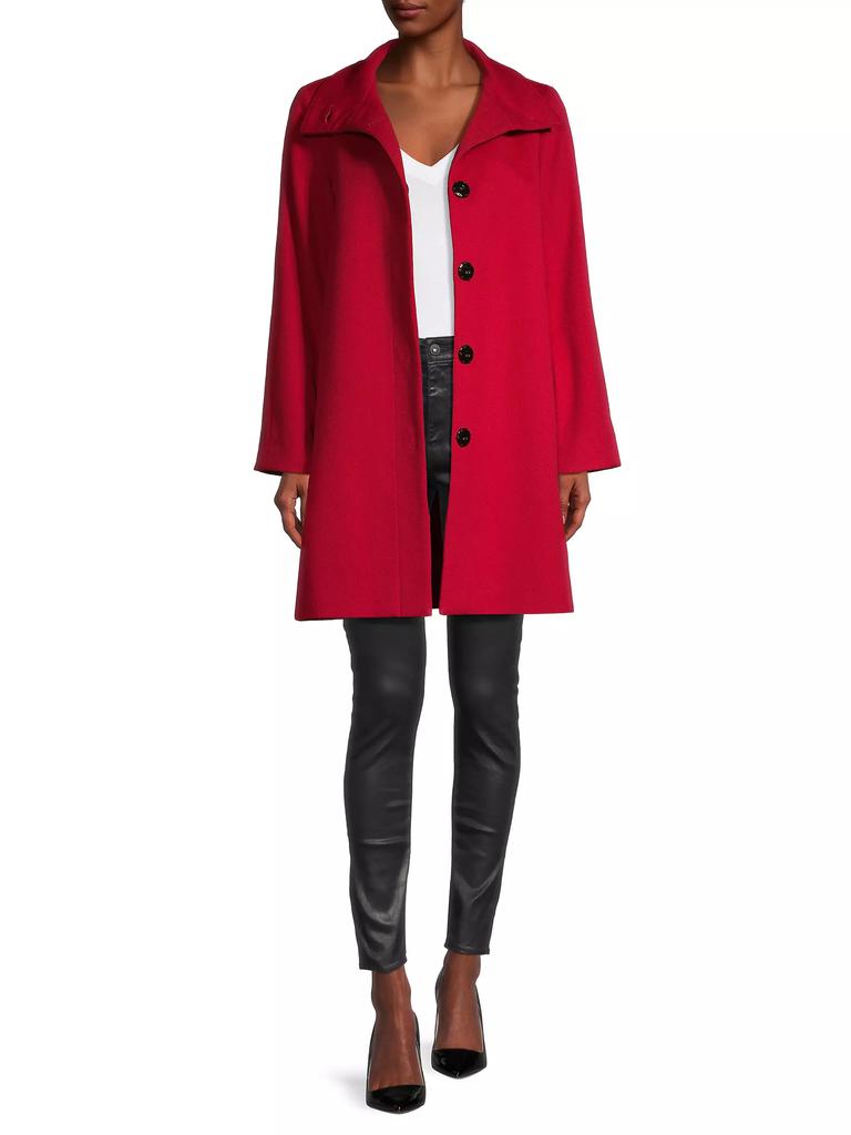 Sofia Cashmere Wool-Cashmere Stand Collar Coat