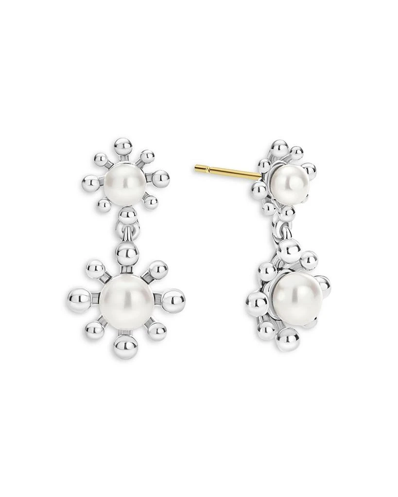 LAGOS Sterling Silver Luna Cultured Pearl Fleur Drop Earrings 3