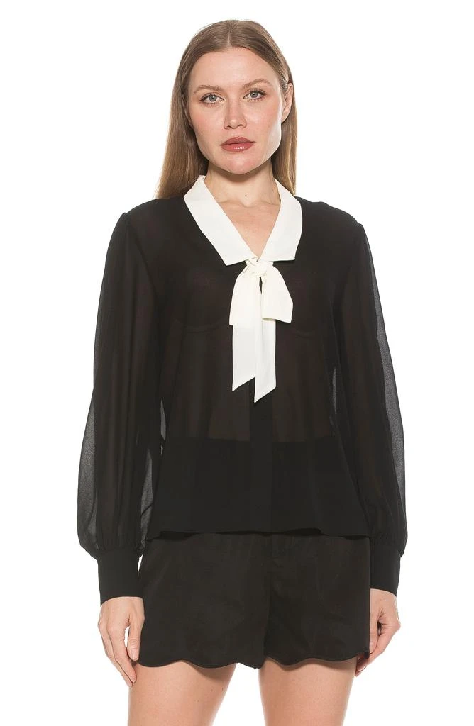 ALEXIA ADMOR Serena Long Sleeve Tie Neck Blouse 5