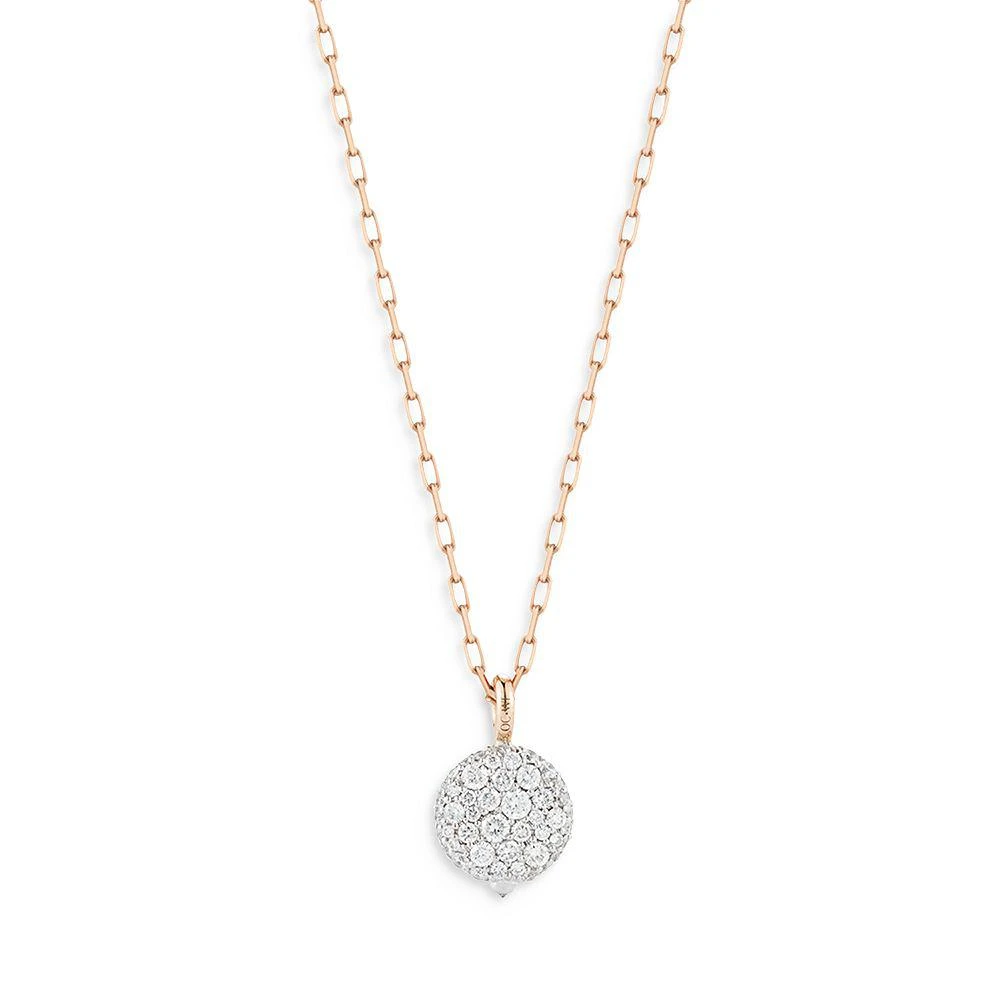 Walters Faith 18K Rose & White Gold Diamond Chantecaille Small Pebble Charm Pendant 3