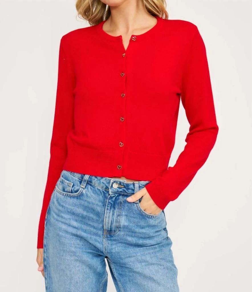 Lucy Paris Lucy Paris - Celeste Heart Button Cardigan