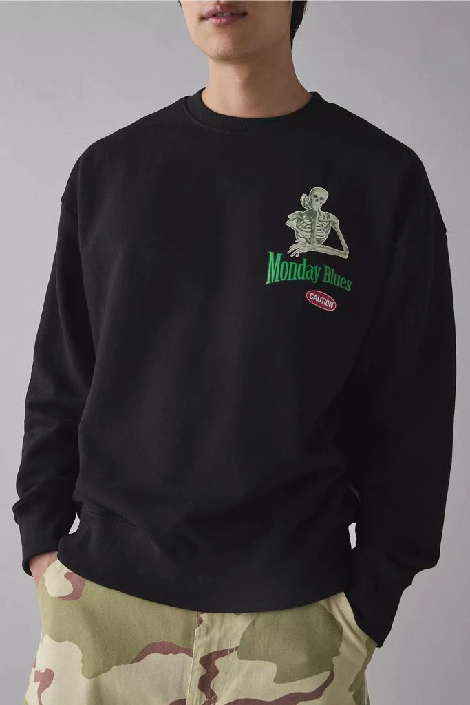 Tee Library Tee Library Monday Blues Graphic Crew Neck Sweatshirt 1