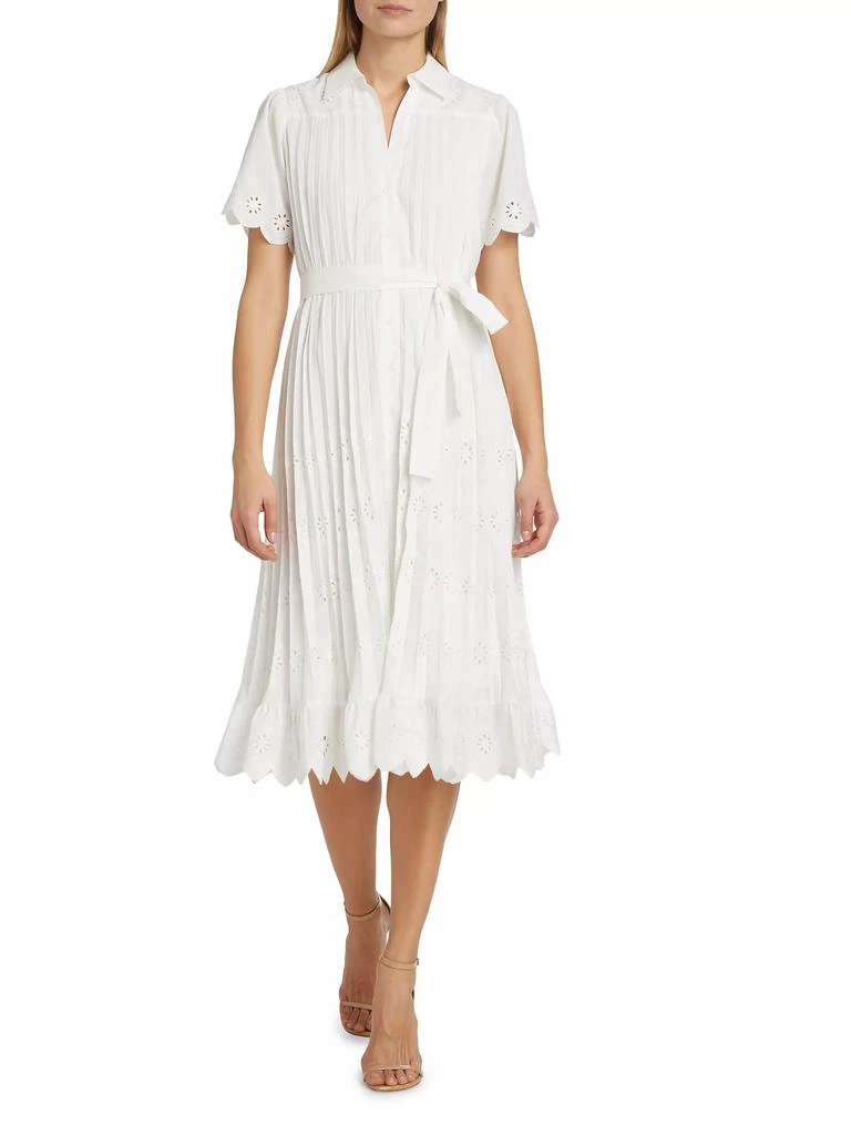 Tahari The Esther Eyelet Midi Shirtdress 2