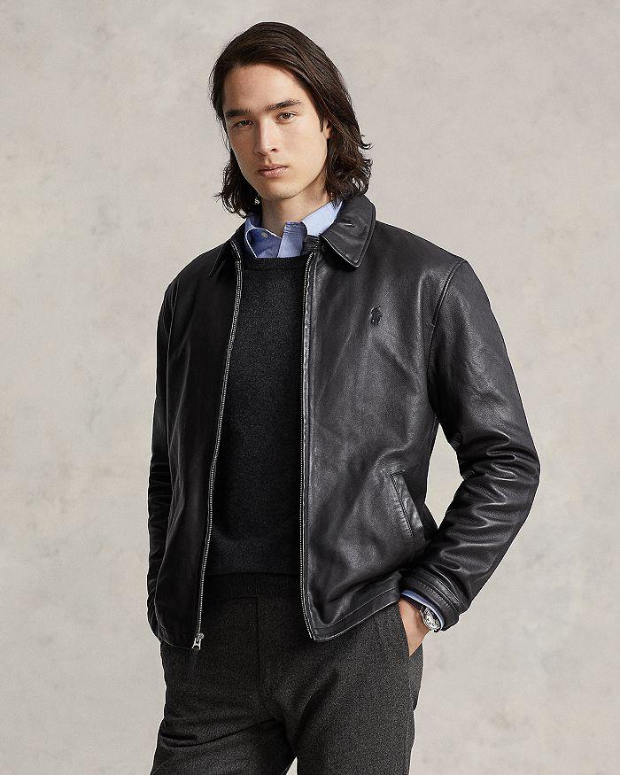 Ralph Lauren Maxwell Lambskin Leather Zip Jacket