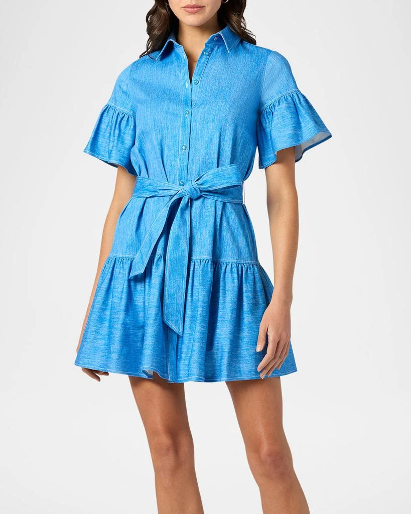 Shoshanna Lima Flouce Ruffle Button-Down Mini Dress 2