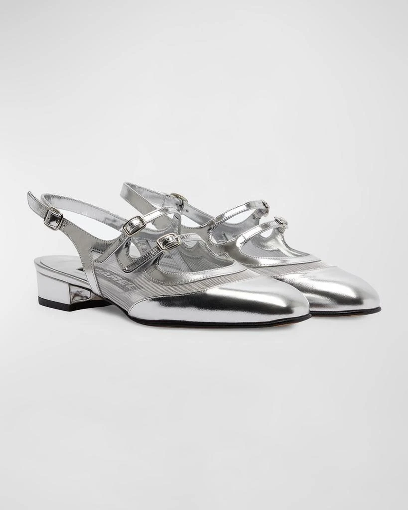 Carel Peche Metallic Mary Jane Ballerina Flats 2