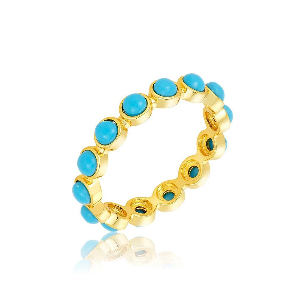 Adornia 4mm Bezeled Turquoisette Eternity Band Ring 1