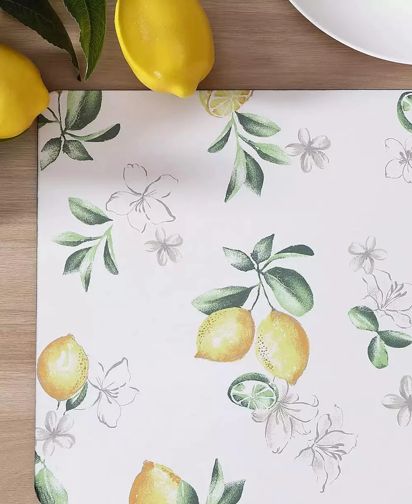 Laura Ashley Lemon Floral Cork Placemats Set of 4, 16" x 12" 3
