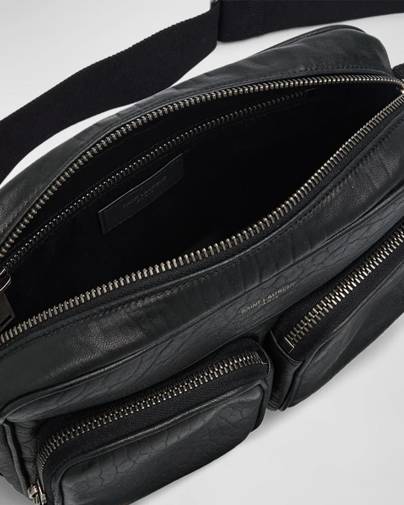 Yves Saint Laurent Men's New City Grained Leather Camera Bag 4