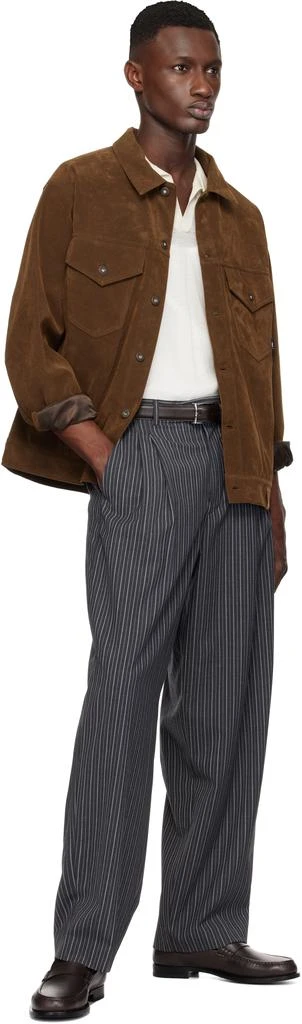 Andersons Brown Narrow Stitch Trimmed Formal Belt 3