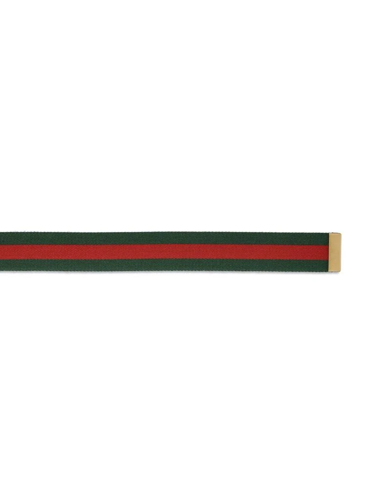 Gucci Gucci Web Logo Engraved Striped Belt 3