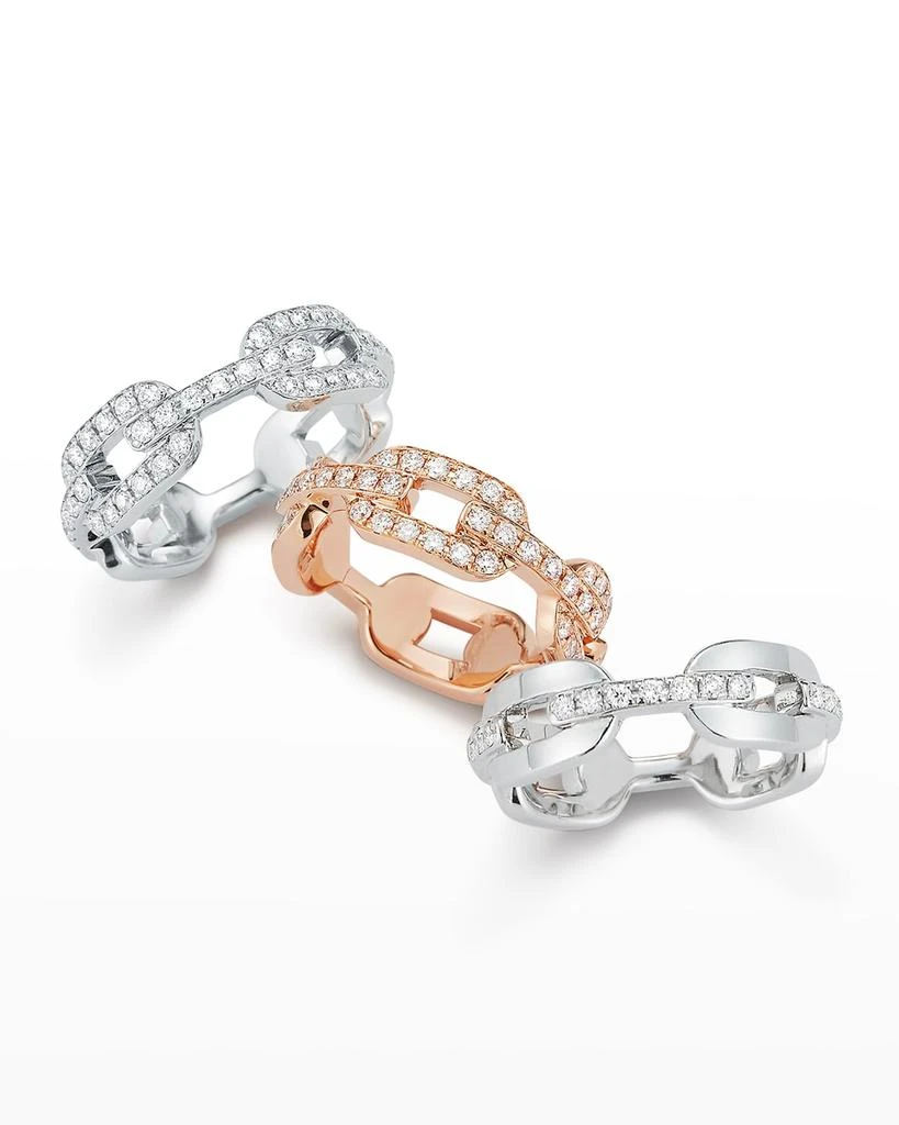 Walters Faith Saxon White Gold All Diamond Flat Chain Link Ring 3