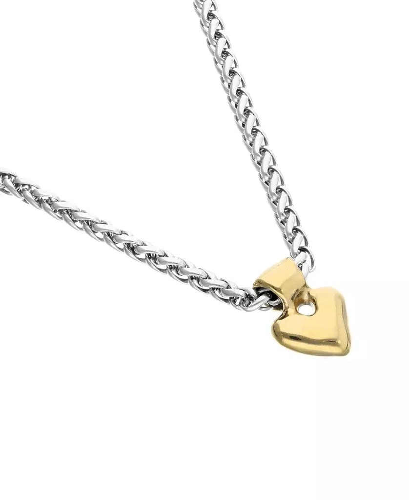 UNOde50 Sterling Silver Plated Ball Necklace with 18K Gold Heart Detail 3