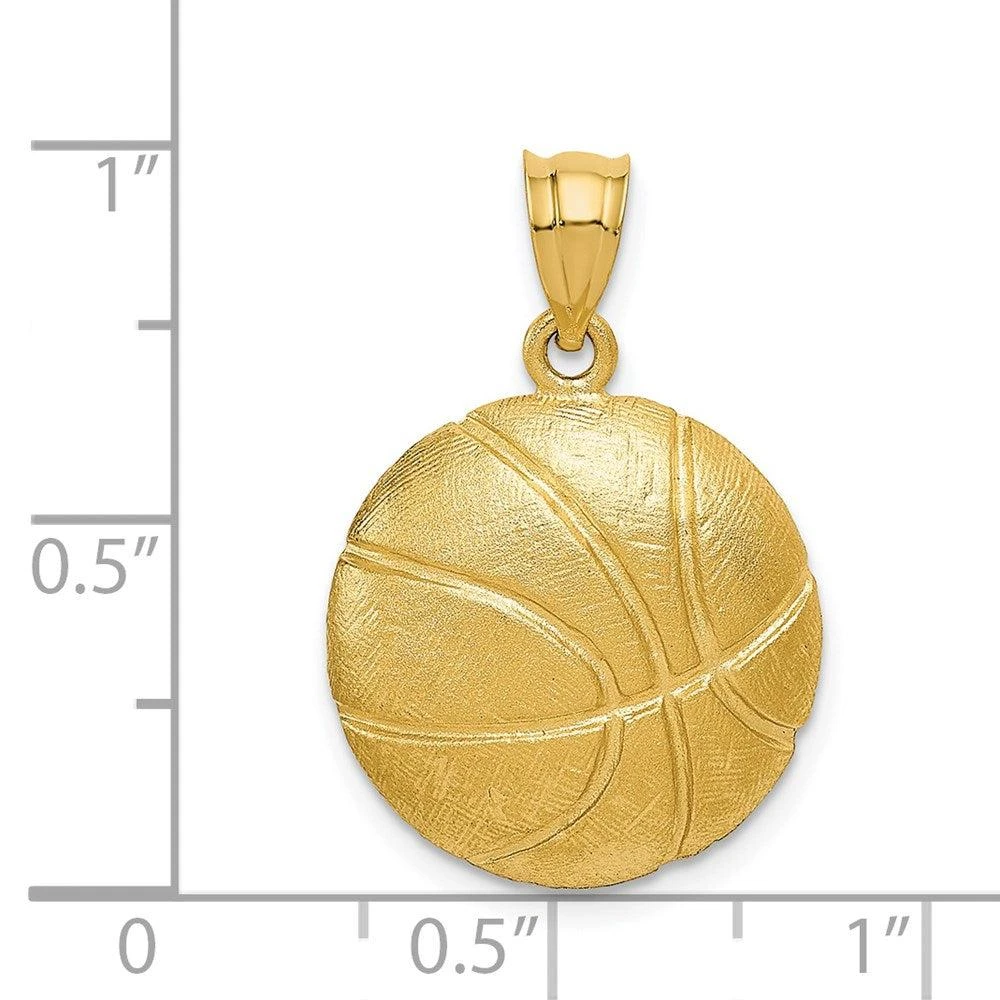 Diamond2Deal 14k Yellow Gold Basketball Charm Pendant 4