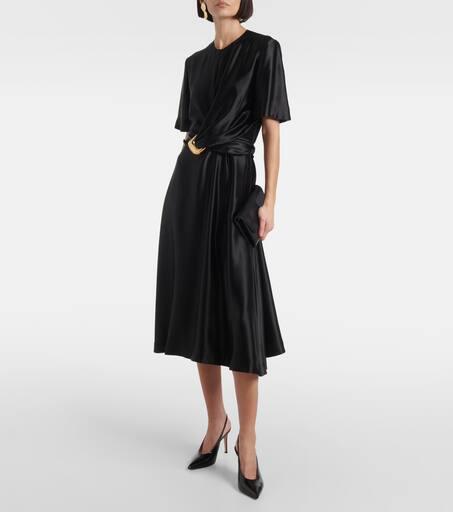 Altuzarra Honey belted silk satin midi dress