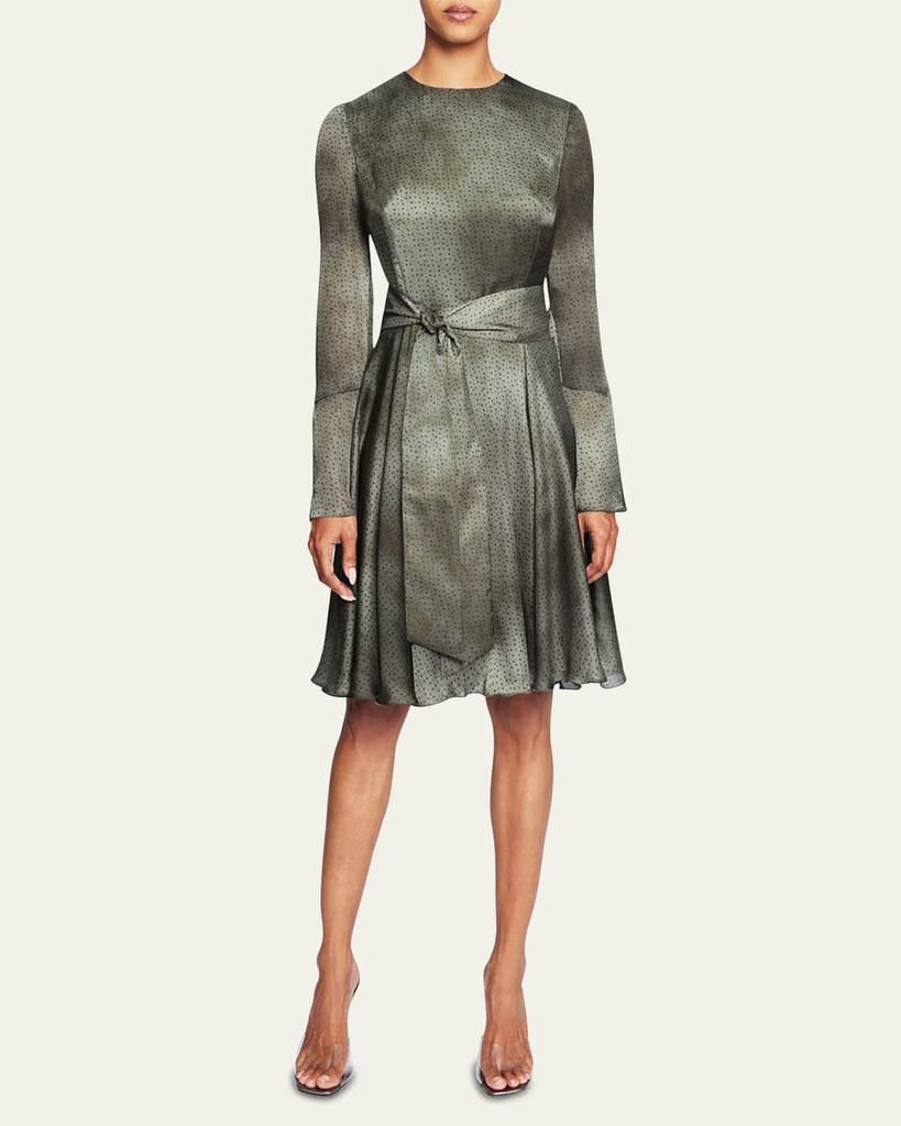 Santorelli Roni Dotted-Print Chiffon Dress
