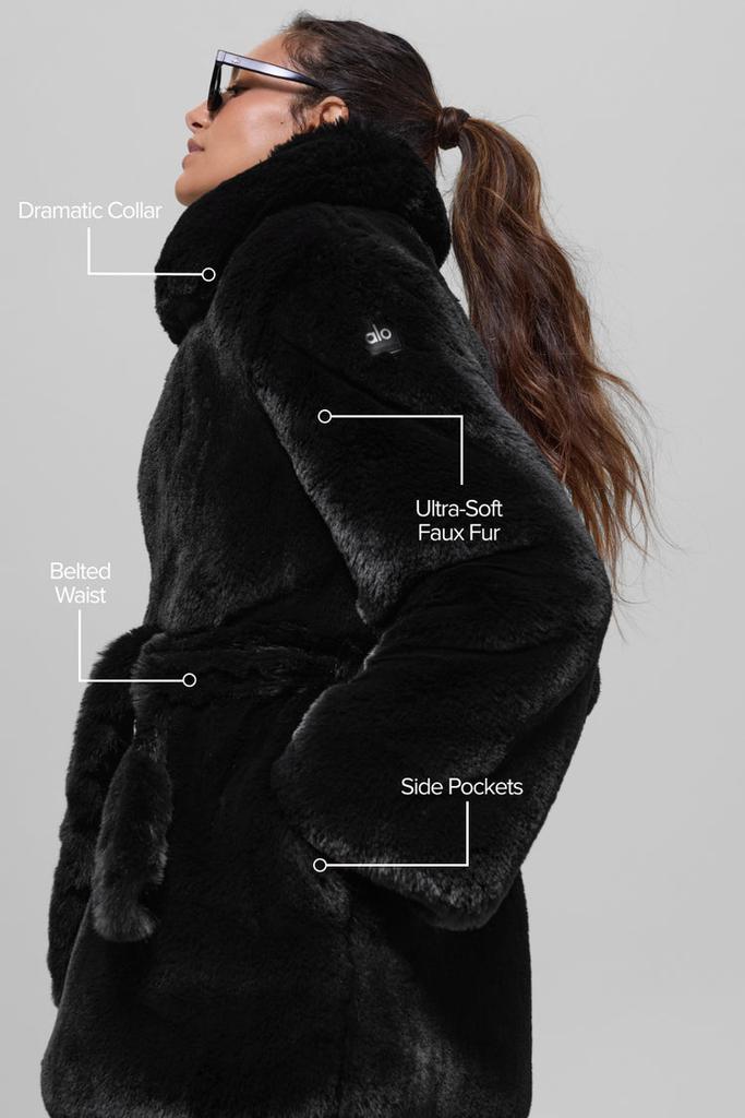 Alo Faux Fur Starstruck Coat - Black - Jackets - Compare Prices