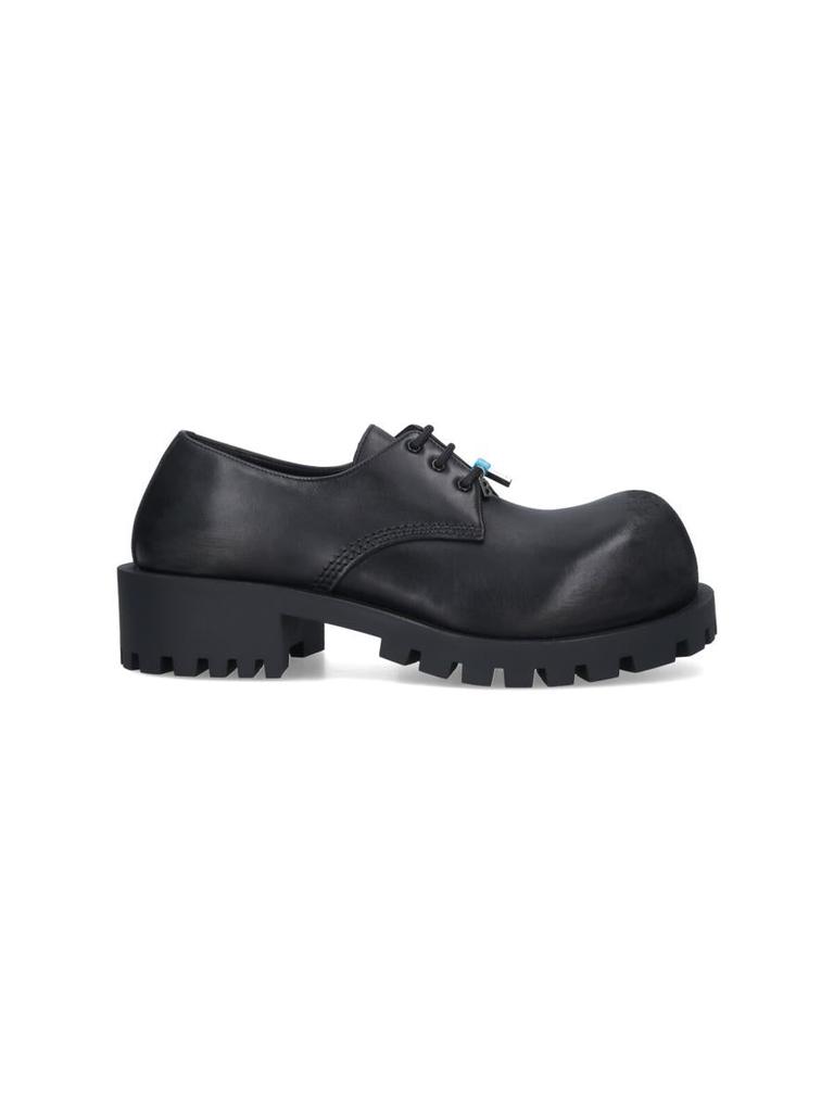 ドレスシューズ・革靴・ビジネスシューズ Balenciaga Black Leather Derby Stomper Shoe Men's Stomper Derby in Black | Balenciaga US