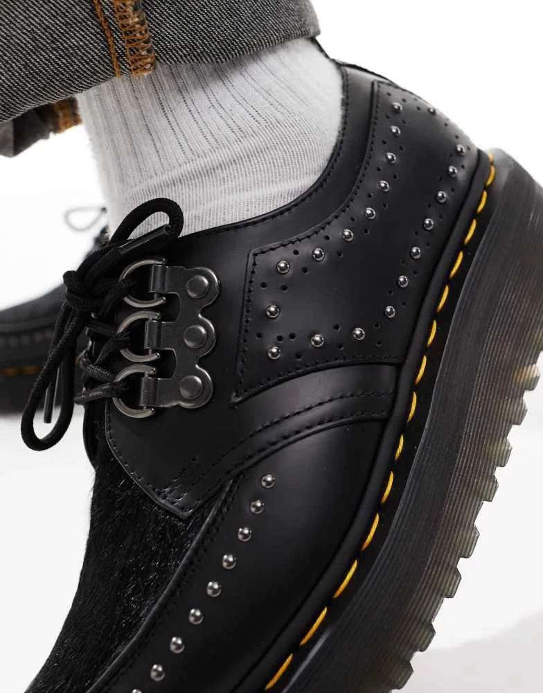 Dr. Martens Dr Martens Ramsey quad 3 eye shoes in black leather 2