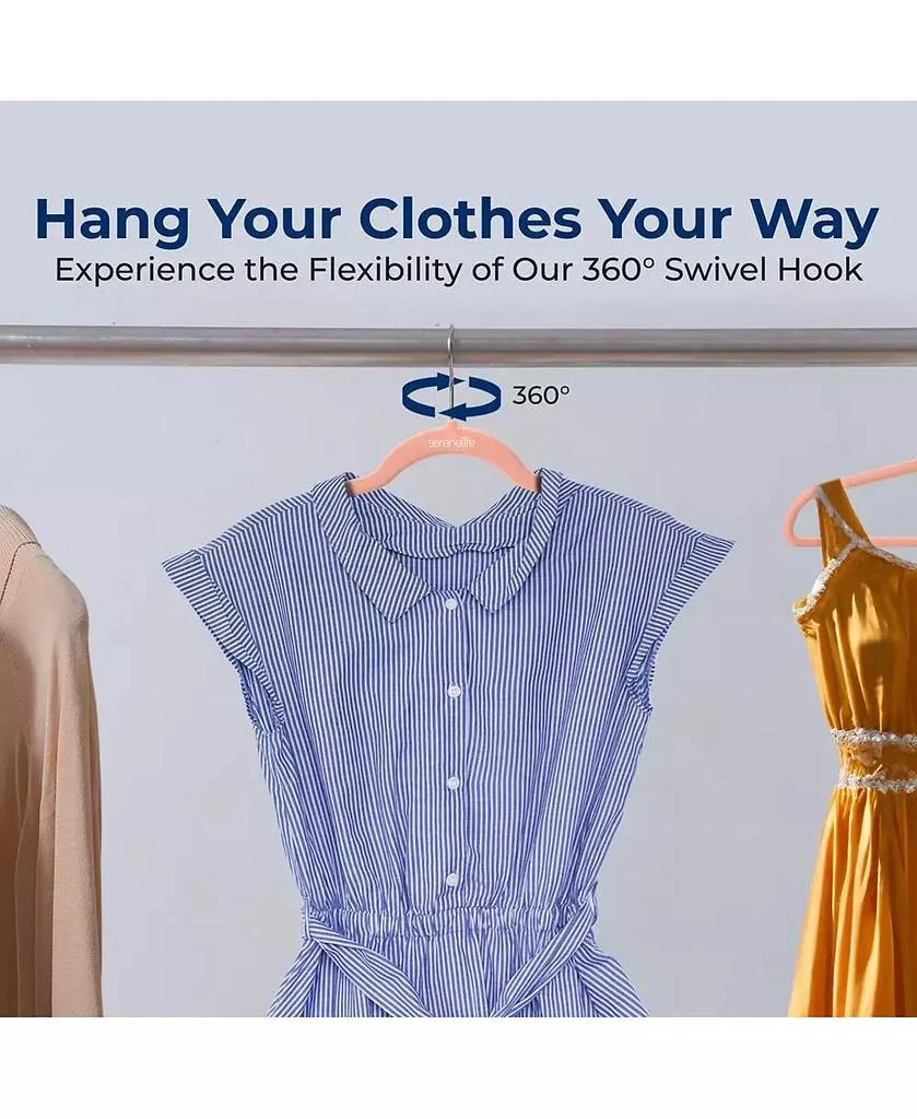 SereneLife 150-Pack Velvet Hangers – Ultra-Thin Space Saving Pink Clothes Hangers with 360° Swivel Hooks, Non-Slip Heavy Duty Design for Coats, Dresses, Shirts 
More – Lightweight 
Durable 6