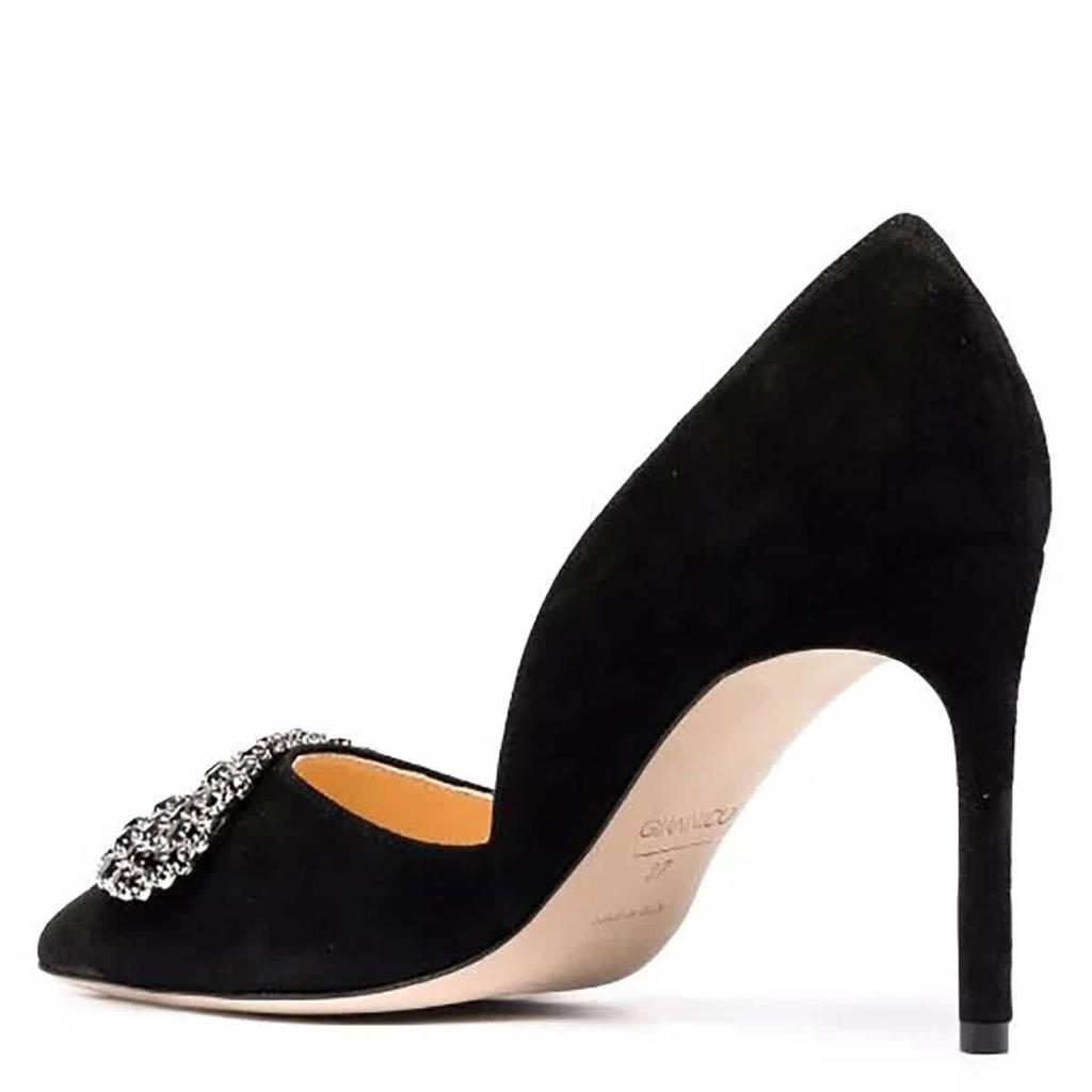 GIANNICO Ladies Black Daphne 90 Suede Pumps