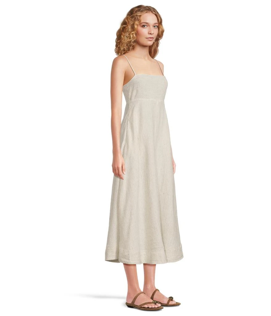 white linen fit and flare dress White Linen Maxi Dress Sleeveless with Fit and Flare Silhouette White / XS main image 0