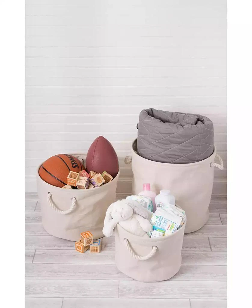 Design Imports Polyester Bin Variegated Round Large 3