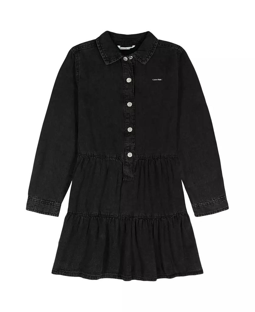 Calvin Klein Girls' 7-16 Long-Sleeve Denim Shirt Dress