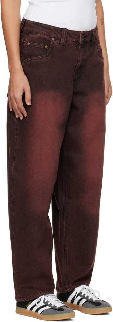 Dime Burgundy Classic Baggy Jeans 2
