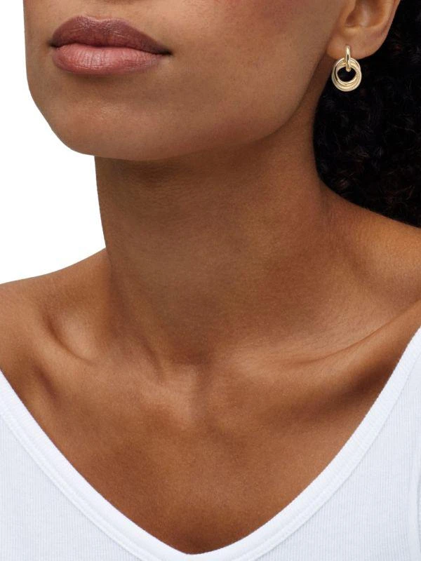 Saks Fifth Avenue 14K Yellow Gold Door Knocker Drop Earrings 3