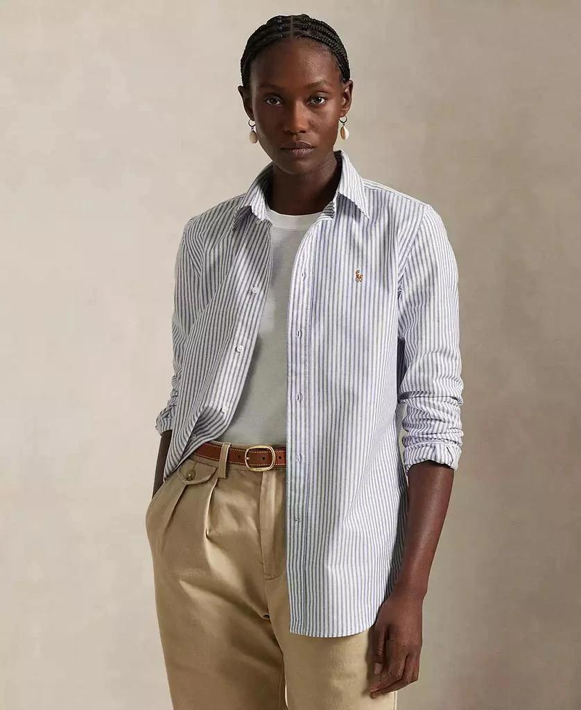 Ralph Lauren Women's Stretch Slim Fit Striped Oxford Shirt 1