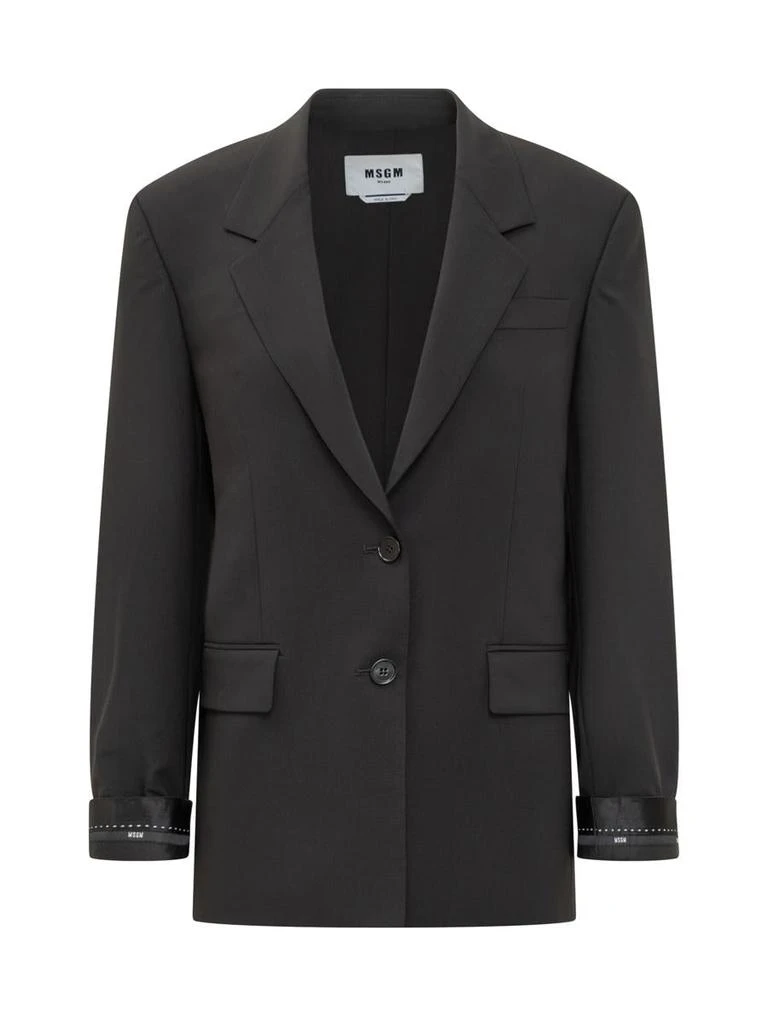 MSGM Msgm Msgm Double-Breasted Blazer With Contrast Cuffs 1