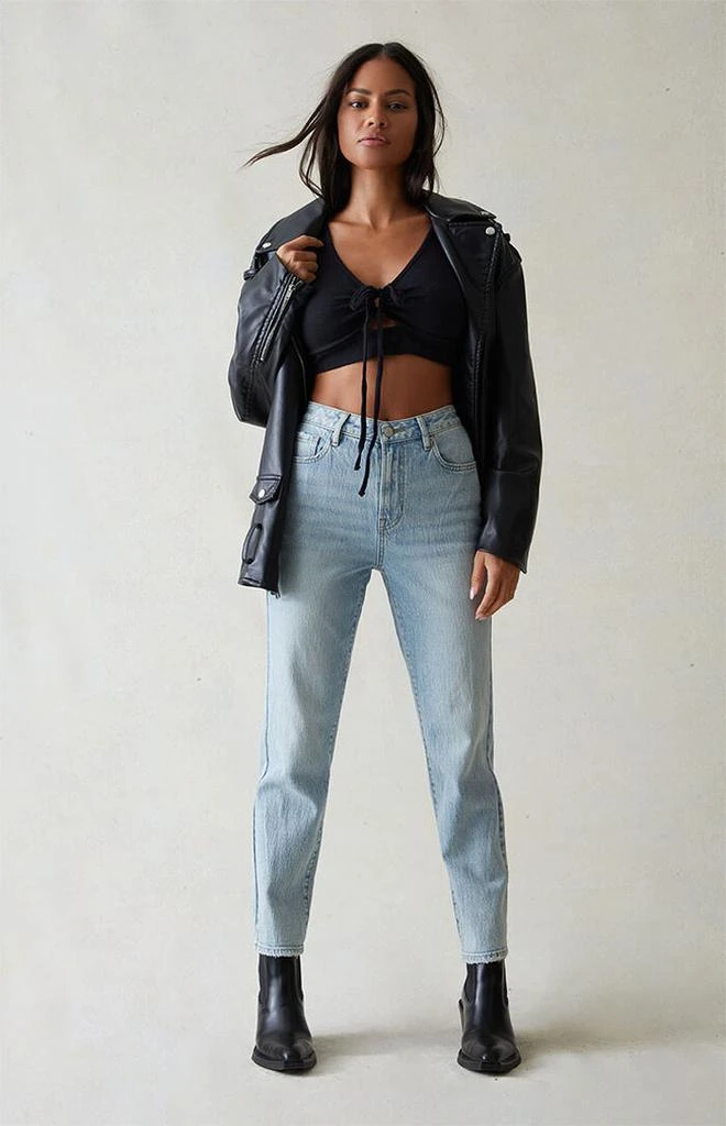 PacSun Straight Leg Jeans Stretch Curve Light Indigo 2