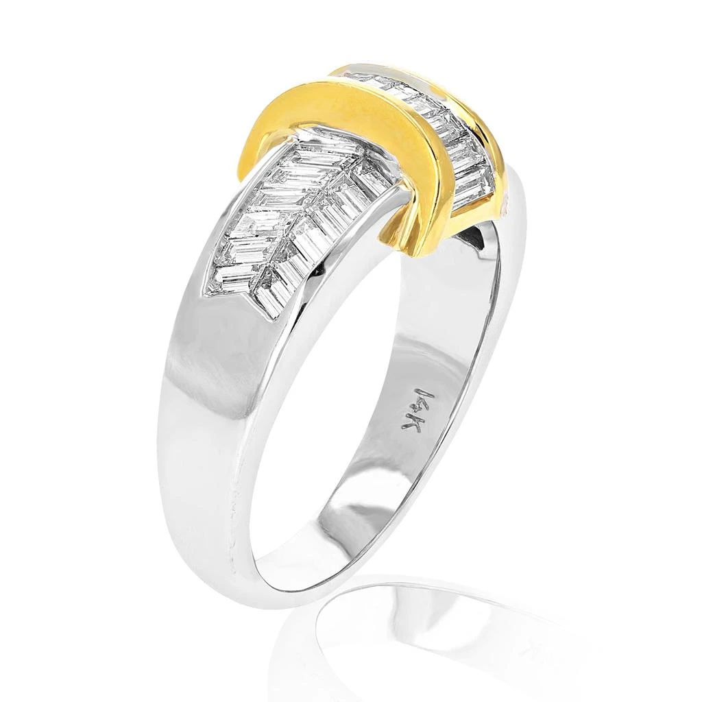 Vir Jewels 1.10 cttw Baguette Diamond Wedding Band 14K Yellow and White Gold Channel 3