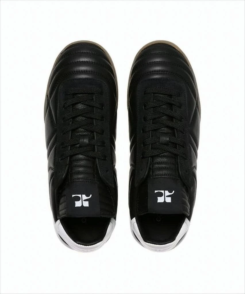 Courrèges Textured Black Sneakers with Contrasting White Heel 2